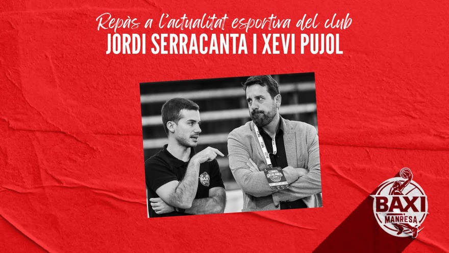Jordi Serracanta and Xevi Pujol appear in front of the media at Nou Congost