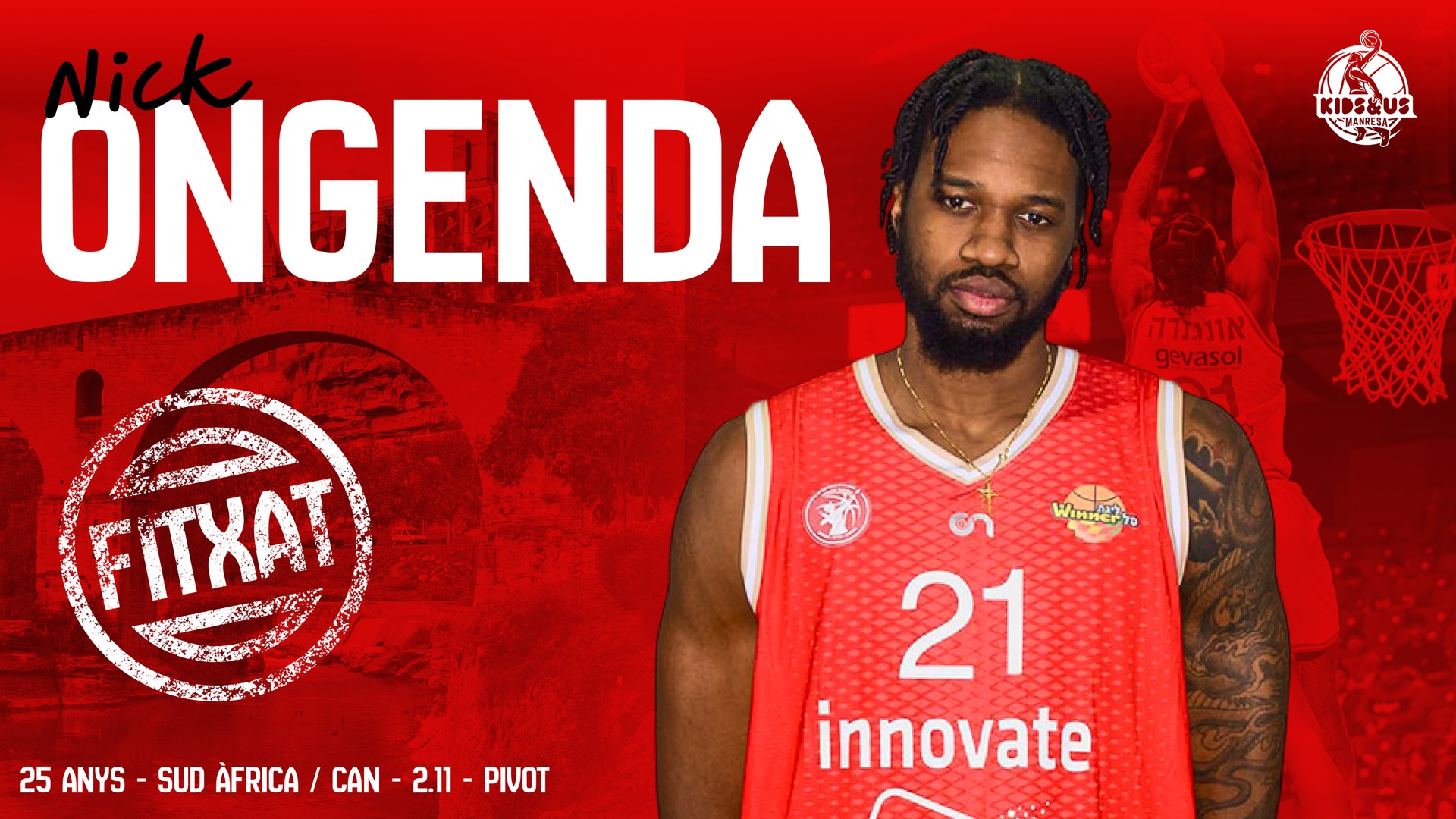 Nick Ongenda, un pivot intimidador per al nou Kids&Us Manresa