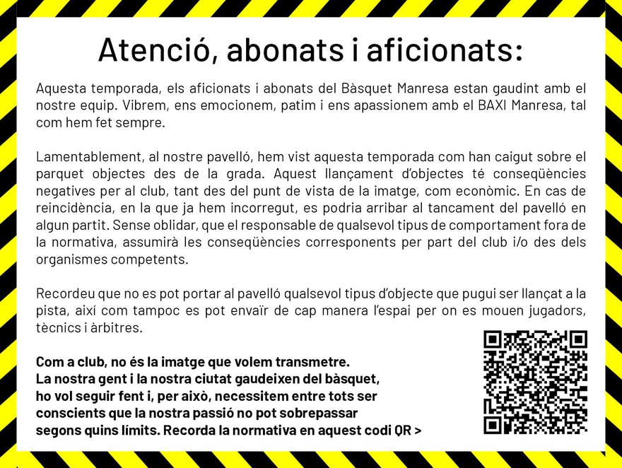 Attention fans & ticket holders in Nou Congost