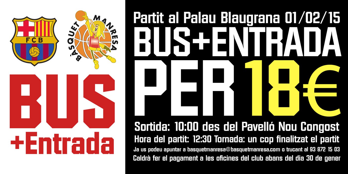 Bus al Palau Blaugrana: entrada i transport per 18€