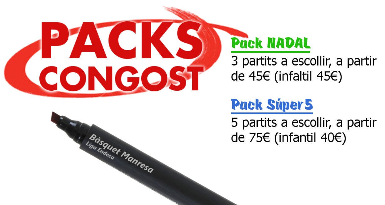 Packs Congost: Tria 3 o 5 partits a un preu molt atractiu, regala bàsquet!