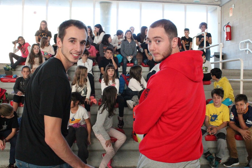 Otverchenko i Hernández, de visita a l’escola Sant Josep de Navàs