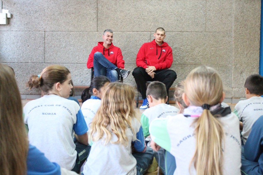 Montañez i Sandul, de visita a l’escola Sagrat Cor de Súria